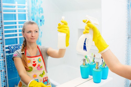 Office cleaning team working in a Nottinghill commercial workspace