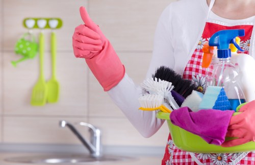 Detailed cleaning of tile and grout flooring in Nottinghill